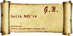 Gulik Márk névjegykártya